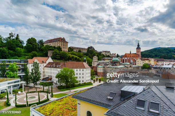 baden-baden overview from high point. cloudy day. typical german architecture. - baden baden stock pictures, royalty-free photos & images