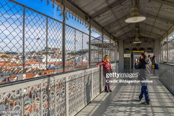 View Santa Justa Elevator, Elevator 'platform', Rua do Ouro, Lisbon, PortugalÊ, Aussichtsplattform, Aufzug «Elevador de Santa Justa«, Lissabon,...