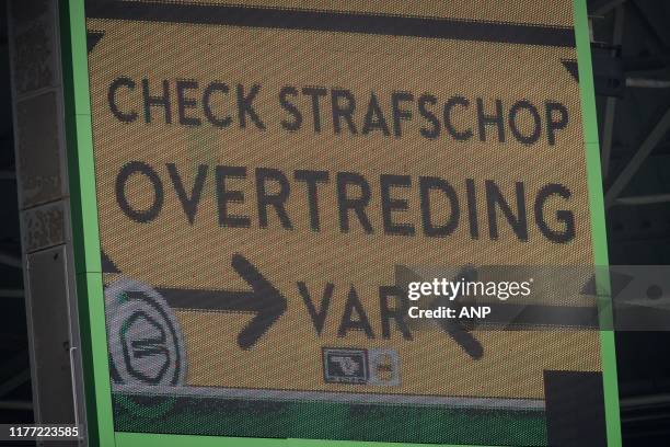 Check strafschop, overtreding VAR during the Dutch Eredivisie match between FC Groningen and Sparta Rotterdam at Hitachi Capital Mobility stadium on...