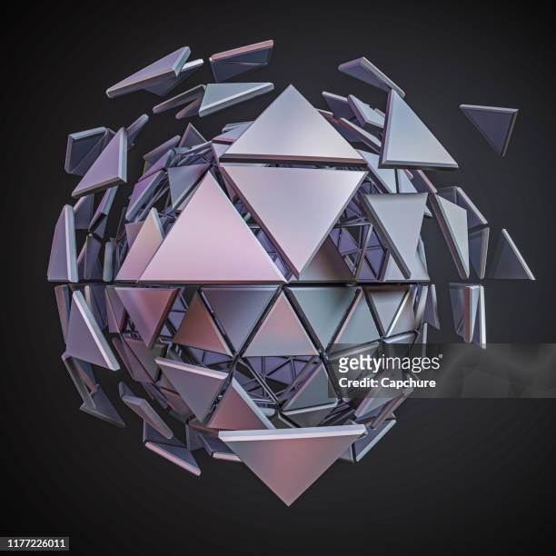 3d renders of abstract futuristic sculptures - abstract circle technology stock-fotos und bilder