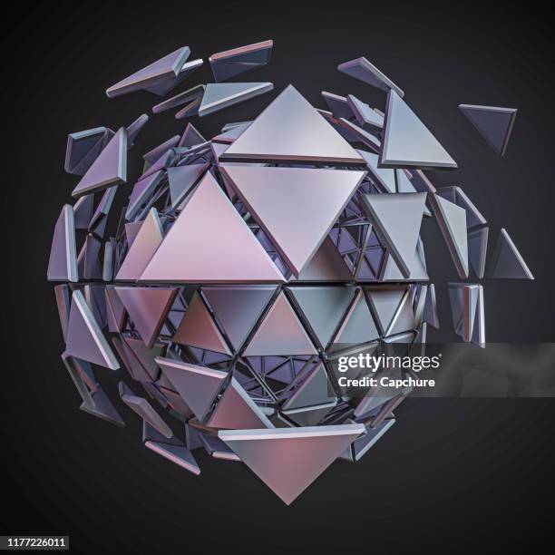 3d renders of abstract futuristic sculptures - 球体　cg ストックフォトと画像