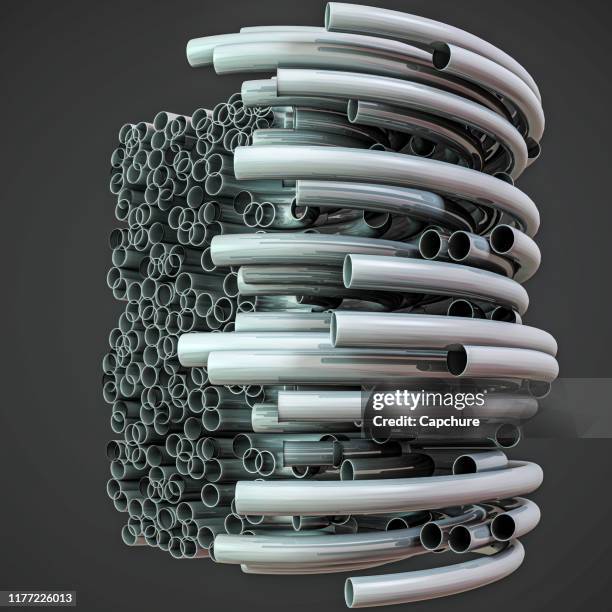 3d renders of abstract futuristic sculptures - circular economy stock pictures, royalty-free photos & images