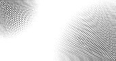 Halftone vector background. Monochrome abstract dotted gradient backdrop