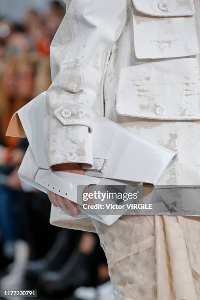 Model walks the runway during the Maison Margiela Ready to Wear Spring/Summer 2020 fashion show as part of Paris Fashion Week on September 25, 2019...