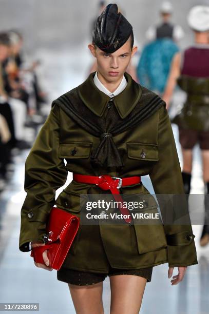 Model walks the runway during the Maison Margiela Ready to Wear Spring/Summer 2020 fashion show as part of Paris Fashion Week on September 25, 2019...