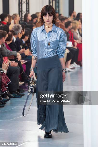 Sarah Brown walks the runway during the Chloe Womenswear Spring/Summer 2020 show as part of Paris Fashion Week on September 26, 2019 in Paris, France.