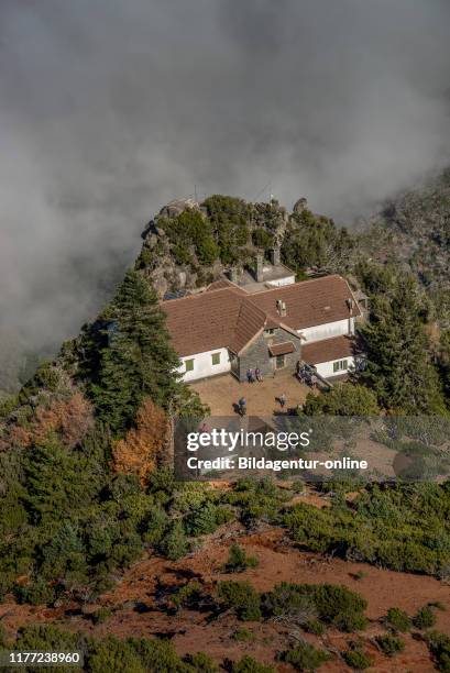 Mountain Lodge at Pico Ruivo, Central Mountains, Madeira, Portugal, Berghuette am Pico Ruivo, Zentralgebirge.