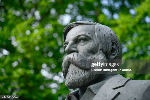 Of Friedrich Engel, Marx angel's monument, Karl's Liebknecht street, middle, Berlin, Germany, Friedrich Engels, Marx-Engels-Denkmal,...