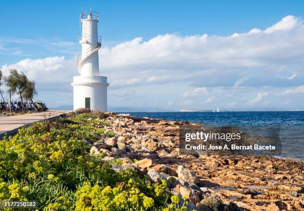 lighthouse of la sabina, formentera. - formentera stock pictures, royalty-free photos & images