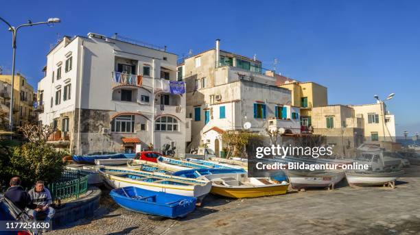 Fishing boats, Old Town, Ischia Ponte, island Ischia, Italy, Fischerboote, Altstadt, Insel Ischia, Italien.