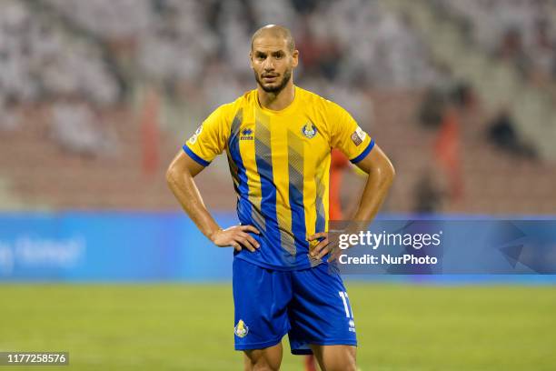 Al Gharafa's Adlène Guedioura during the QNB Stars League match against Al Arabi on October 20 2019 at the Grand Hamad Stadium in Doha, Qatar.