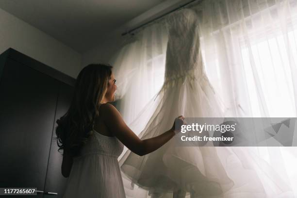 Young beautiful bride, preparation on wedding day