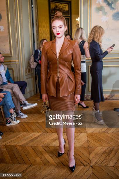 Model Larsen Thompson attends the Christian Siriano Womenswear Spring/Summer 2020 show as part of Paris Fashion Week on September 25, 2019 in Paris,...