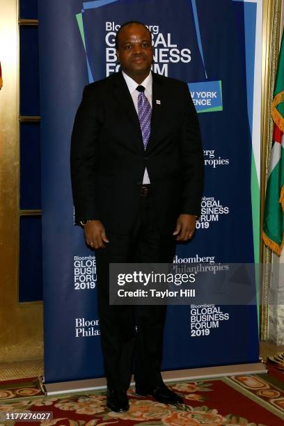 King Mswati III attends the 2019 Bloomberg Global Business Forum at The Plaza Hotel on September 25, 2019 in New York City.