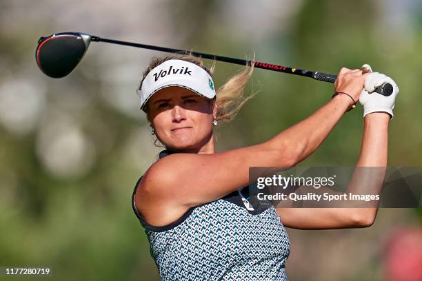 Carly Booth of Scotland in action during Day 1 of the Estrella Damm Mediterranean Ladies Open at Club de Golf Terramar on September 26, 2019 in...