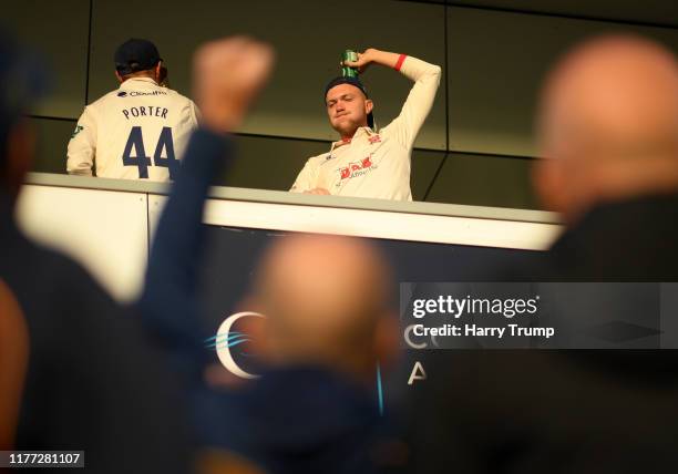 Sam Cook of Essex celebrates during Day Four of the Specsavers County Championship Division One match between Somerset and Essex at The Cooper...