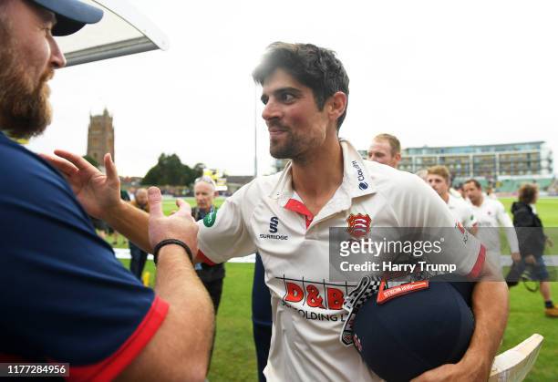 Sir Alastair Cook of Essex makes his way off after winning the County Championship during Day Four of the Specsavers County Championship Division One...
