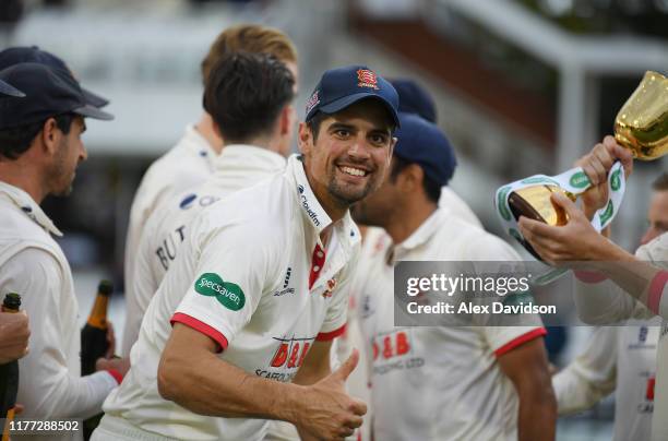 Sir Alastair Cook of Essex looks on during Day Four of the Specsavers County Championship Division One match between Somerset and Essex at The Cooper...