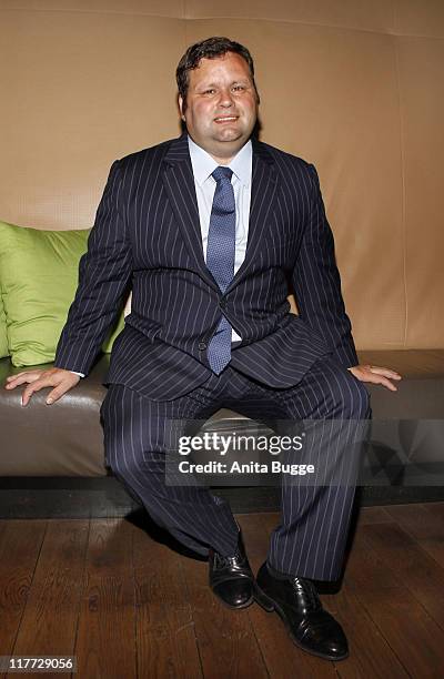 British Singer Paul Potts attends a photocall to promote his upcoming tour 2011 at Hotel Lindner on June 30, 2011 in Berlin, Germany.