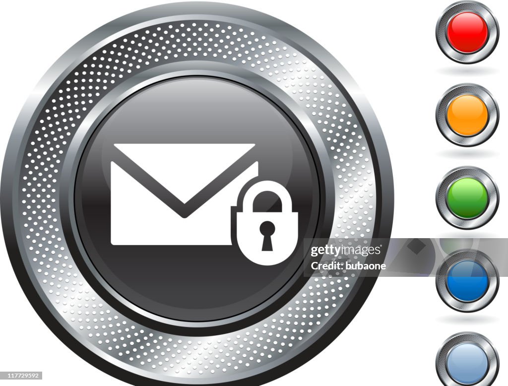 Secure Email Button Secure Mail Metallic Button High-Res Vector Graphic - Getty Images