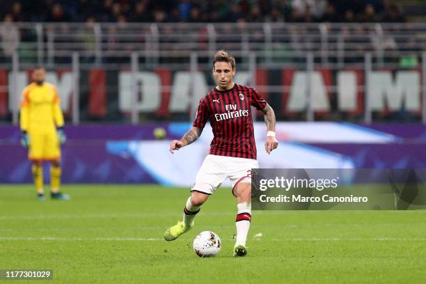 Lucas Biglia of Ac Milan in action during the Serie A match between Ac Milan and Us Lecce. The match ends in a draw 2 - 2.