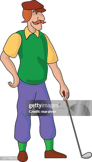 golf2 - senior exercise stock illustrations