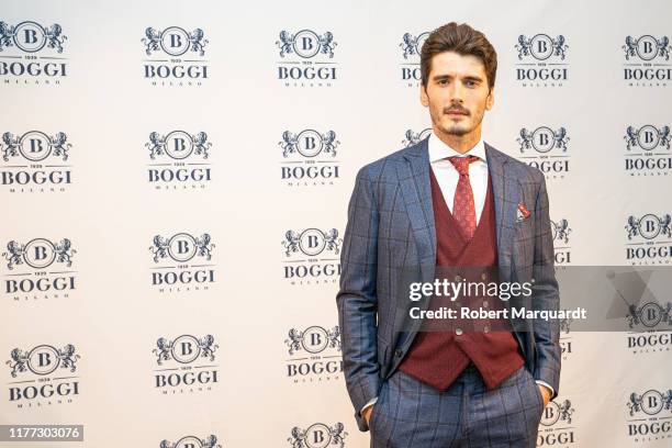 Spanish actor Yon Gonzalez poses during a photocall for the Boggi Milano store opening on September 26, 2019 in Barcelona, Spain.