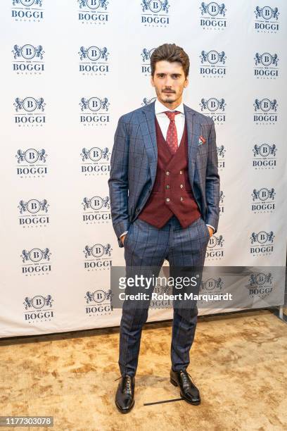 Spanish actor Yon Gonzalez poses during a photocall for the Boggi Milano store opening on September 26, 2019 in Barcelona, Spain.