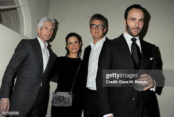 Richard Buckley, Livia Firth, Jay Jopling and Tom Ford attend an exclusive party hosted by Jay Jopling to celebrate the completion of 'Contra Mundum'...