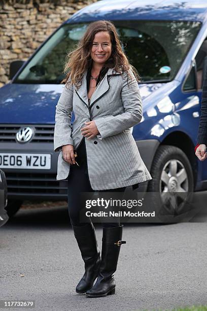 Jade Jagger sighted arriving at the pub on June 30, 2011 in Southrop, England.