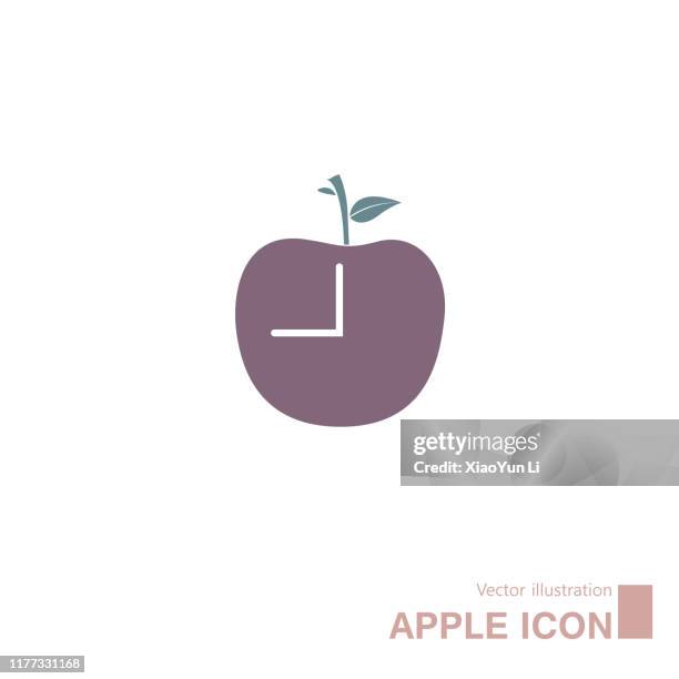 apple time icon. - chinese vegetarian food stock illustrations