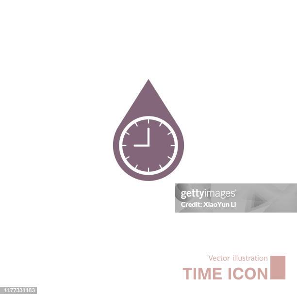 water drop time icon. - dew stock illustrations