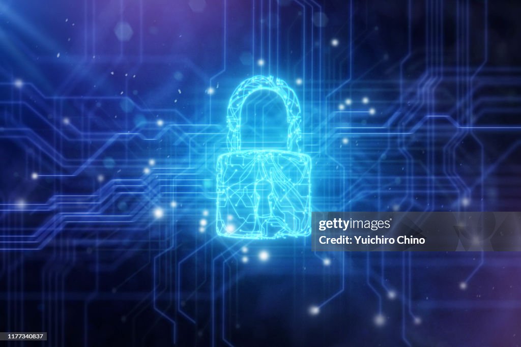 Security padlock in circuit board