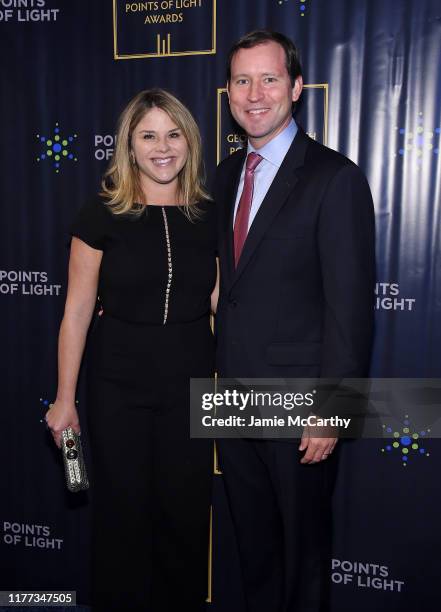 Jenna Bush Hager and Henry Hager attend The George H.W. Bush Points Of Light Awards Gala at Intrepid Sea-Air-Space Museum on September 26, 2019 in...