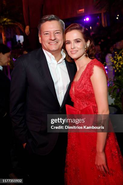 Netflix Chief Content Officer Ted Sarandos and Zoey Deutch attend Netflix's "The Politician" Season One Premiere After Party at THE POOL on September...