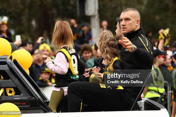 Dustin Martin of the Tigers attends the 2019 AFL Grand Final Parade on September 27, 2019 in Melbourne, Australia.