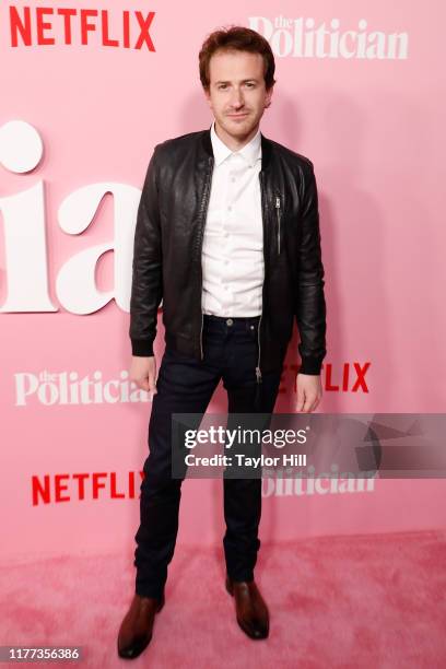 Joseph Mazzello attends the premiere of Netflix's "The Politician" at DGA Theater on September 26, 2019 in New York City.