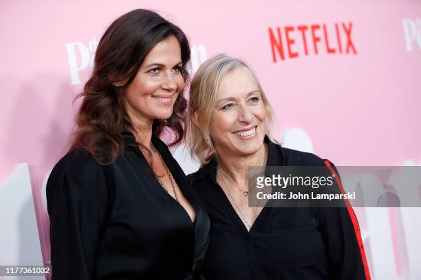 Julia Lemigova and Martina Navratilova attend "The Politician" New York Premiere at DGA Theater on September 26, 2019 in New York City.