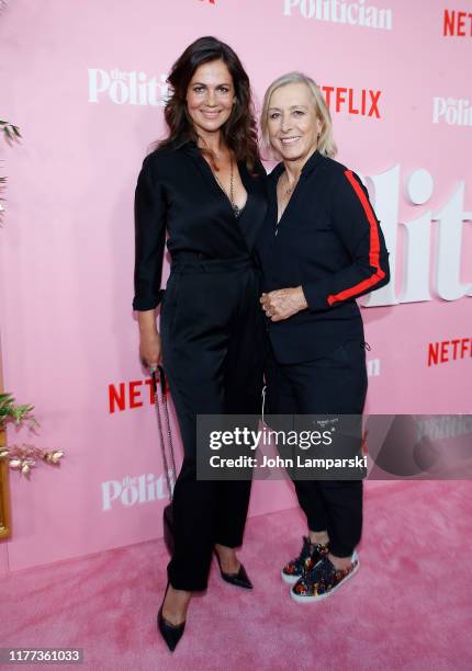 Julia Lemigova and Martina Navratilova attend "The Politician" New York Premiere at DGA Theater on September 26, 2019 in New York City.