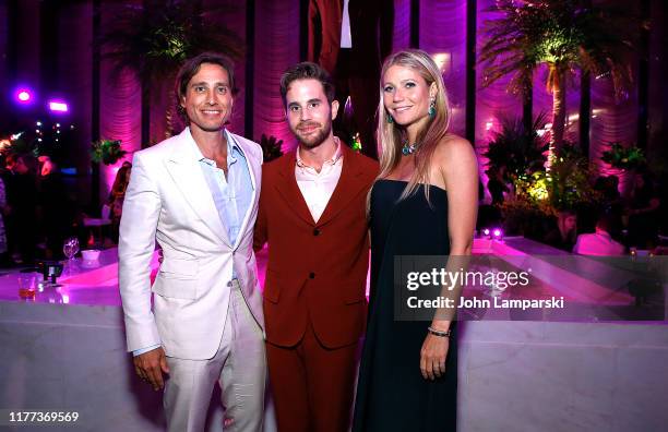 Brad Falchuk, Ben Platt, and Gwyneth Paltrow attend "The Politician" New York Premiere after party at The Pool on September 26, 2019 in New York City.