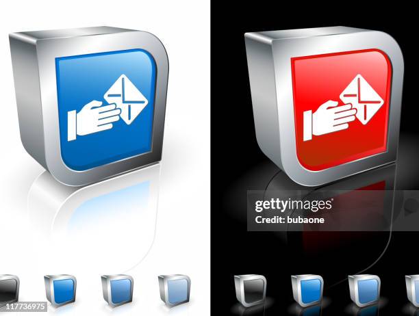 mail delivery 3d royalty free vector art - postman stock illustrations