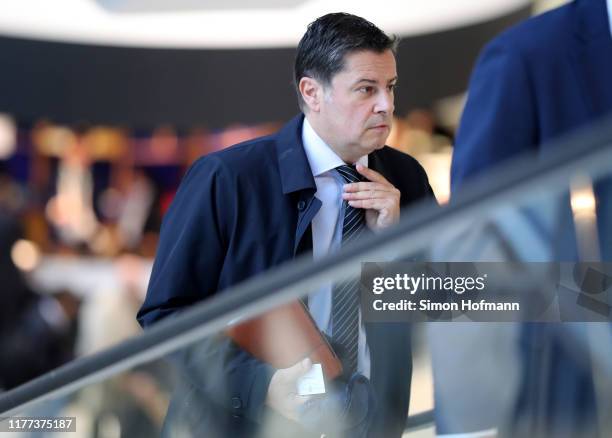 Christian Seifert arrives at the venue prior to the DFB Bundestag 2019 at Messe Frankfurt on September 27, 2019 in Frankfurt am Main, Germany.