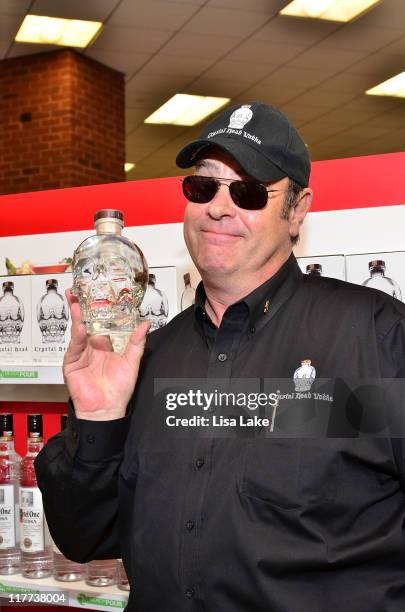 Actor Dan Aykroyd signs bottles of his Crystal Head Vodka on June 30, 2011 at the Wines & Spirits Stores in Allentown, Pennsylvania.