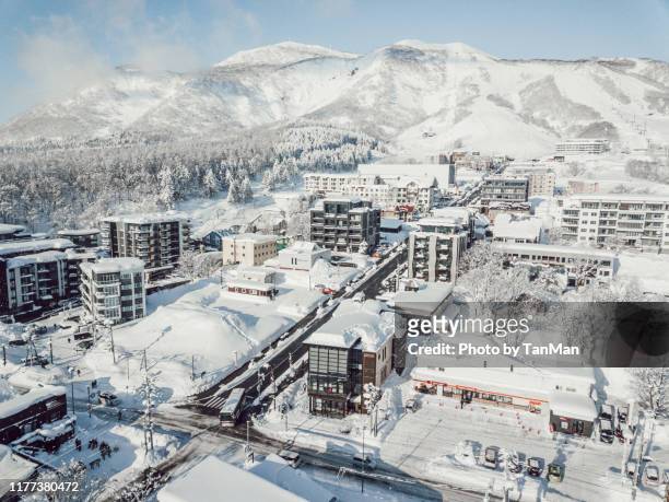 winter in niseko, japan. - japan winter stock pictures, royalty-free photos & images