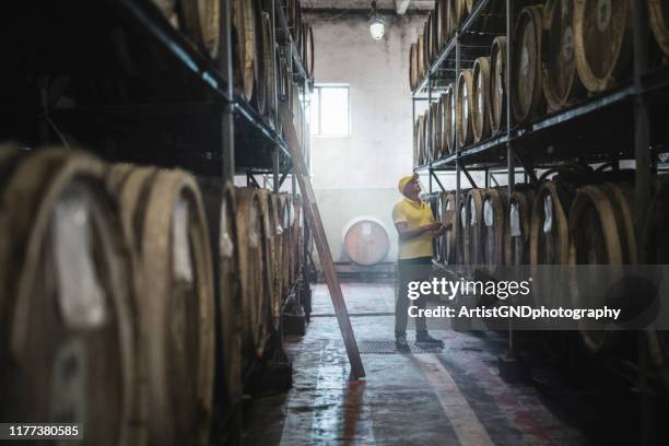 examen del barril en destilería - destilación fotografías e imágenes de stock