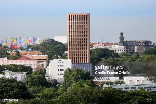 View of Old Downtown Managua on September 26, 2019 in Managua, Nicaragua. The 1972 Nicaragua earthquake and years of civil war in the 1980s severely...