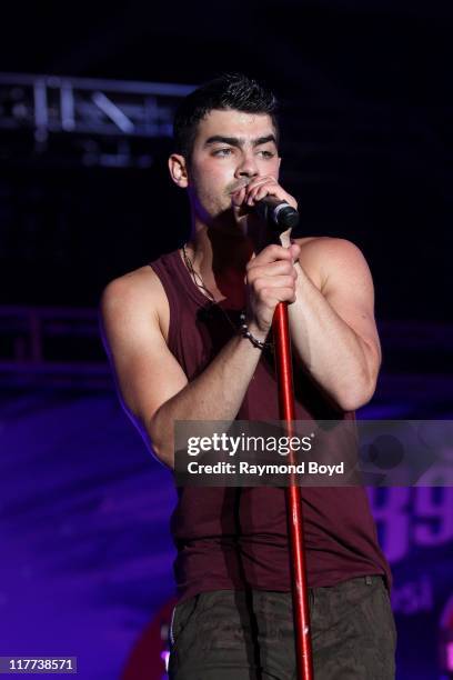 Singer Joe Jonas performs during the B96 Pepsi Summerbash at Toyota Park in Bridgeview, Illinois on June 11, 2011.