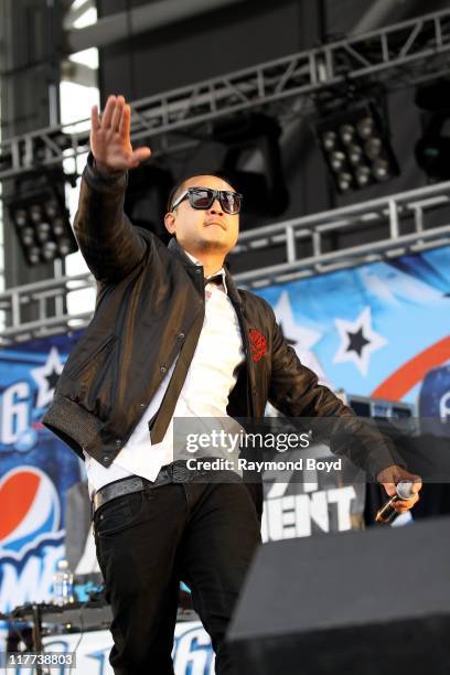 Splif of Far East Movement performs during the B96 Pepsi Summerbash at Toyota Park in Bridgeview, Illinois on June 11, 2011.