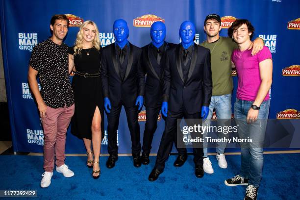 Rocky Lynch, Rydel Lynch, Riker Lynch and Ross Lynch attend the LA Premiere of "Blue Man Group" at the Pantages Theatre on September 26, 2019 in...