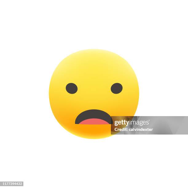 emoticon with a big facial expression - confused expression stock illustrations